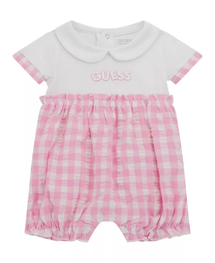 

Детский цельнокроеный комбинезон из пике для девочек GUESS, белый