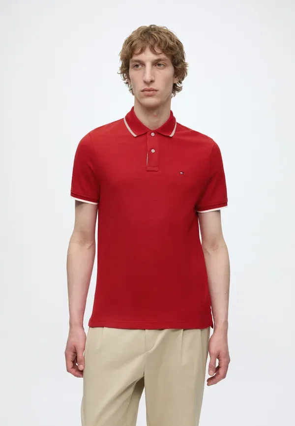 Поло Tommy Hilfiger Pique regular fit, средне-красный