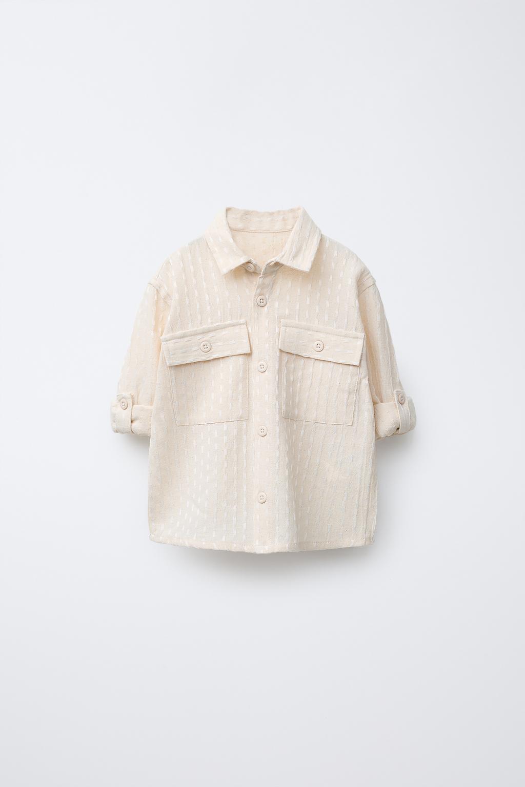 

Рубашка с карманами ZARA, экрю