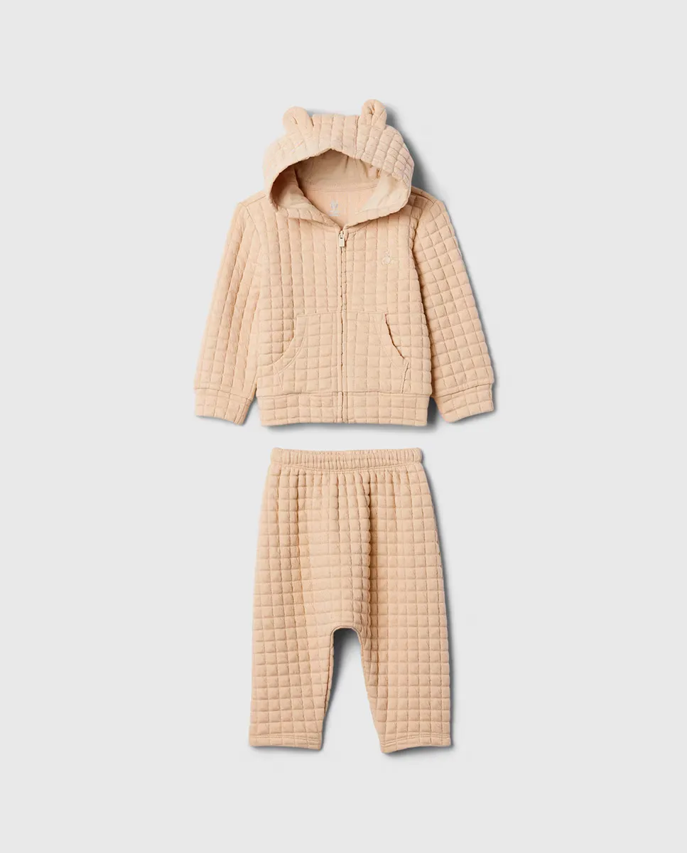 

Комбинезон для девочки с капюшоном и молнией Gap, бежевый