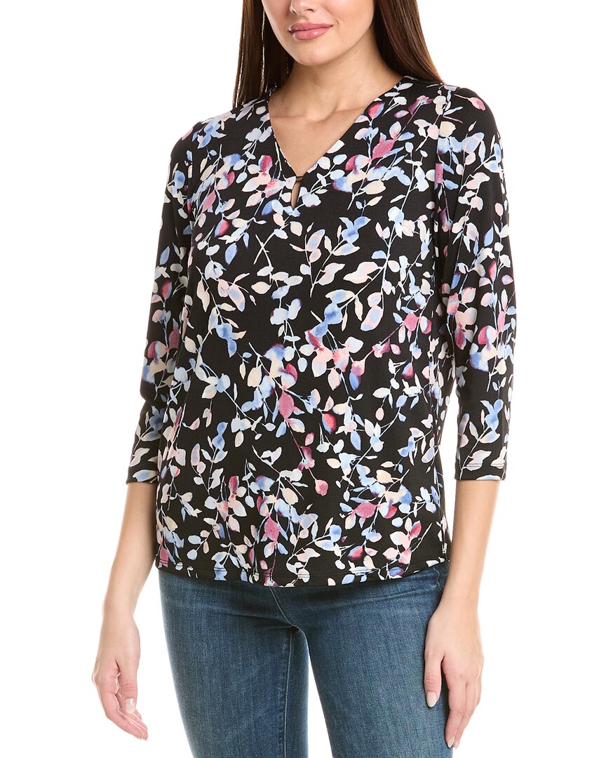 

Топ Jones New York Moss Crepe с рукавами 3/4, черный