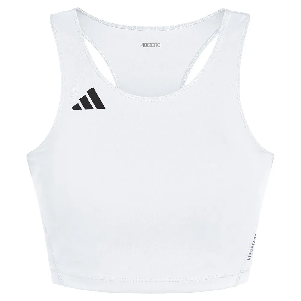 Спортивный топ adidas Adizero Essentials Crop, белый — фото 3
