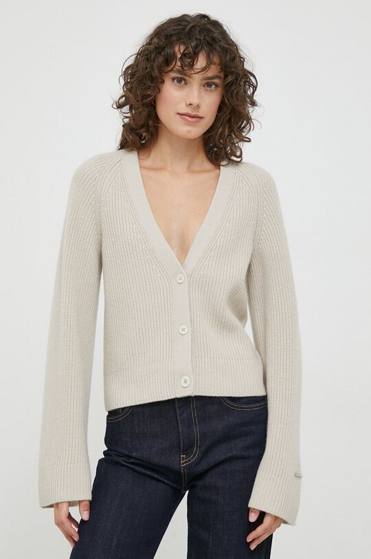 

Шерстяной кардиган Calvin Klein, бежевый