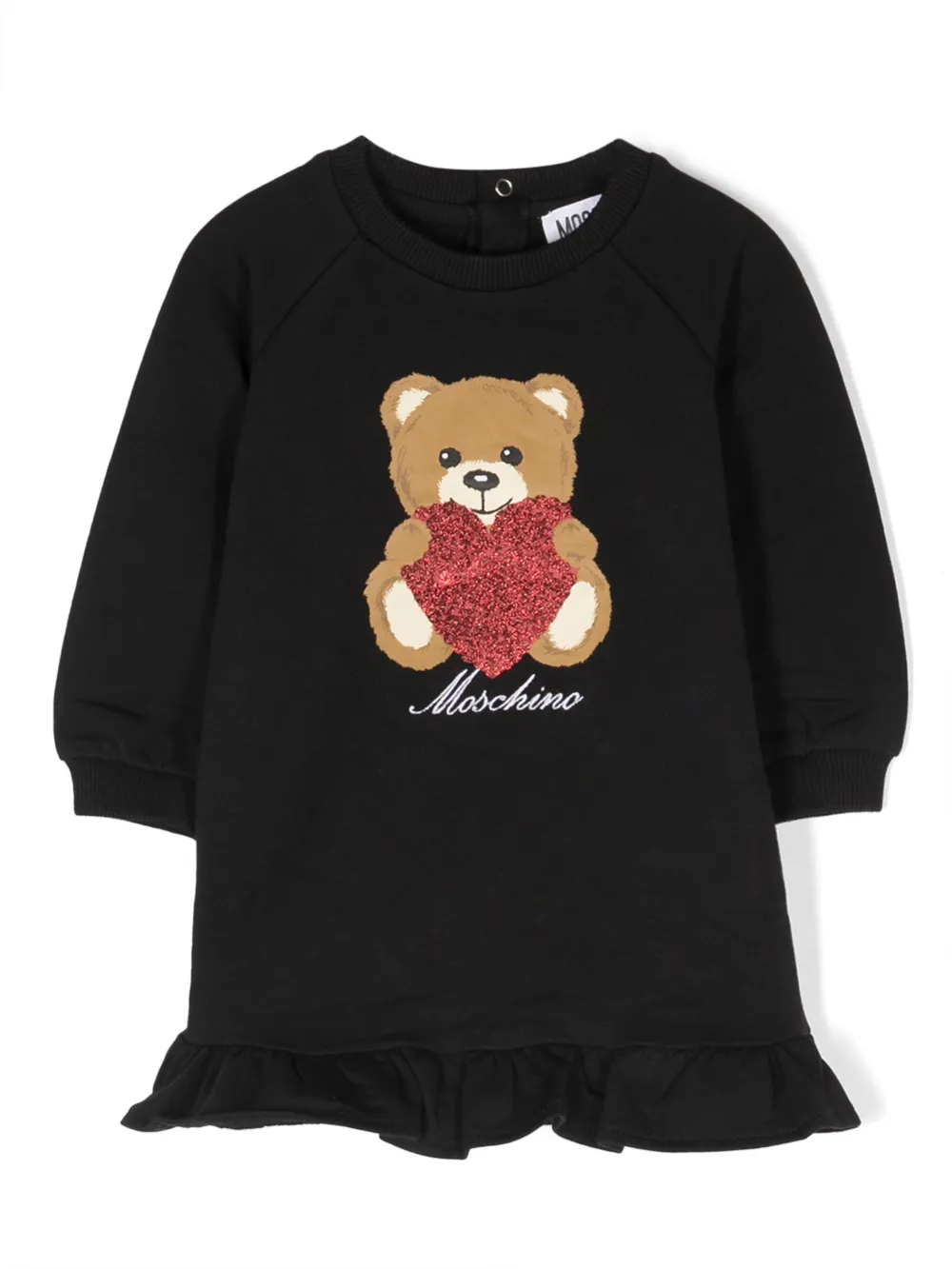 

Платье с длинными рукавами и логотипом Moschino Kids, черный