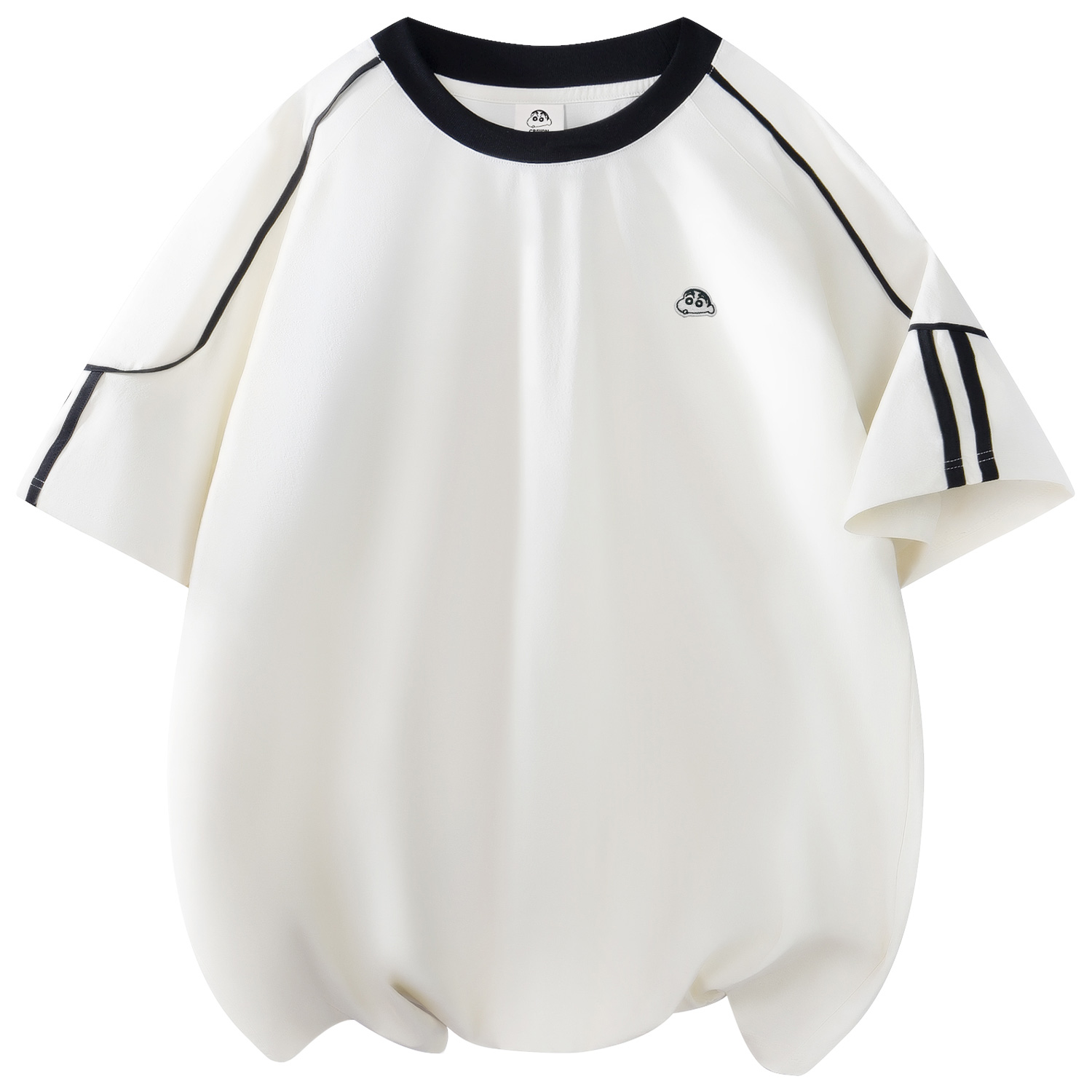 

Футболка с короткими рукавами Unisex Crayon Shinchan, светло-бежевая в полоску