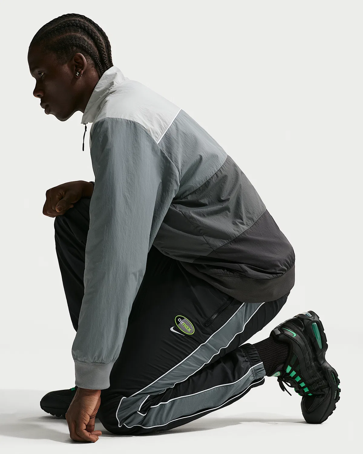 Мужские тканые штаны Nike Sportswear, Anthracite/Cool Grey/Neon Yellow — фото 4