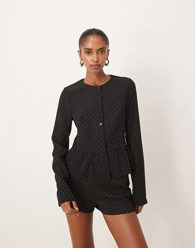 

Пиджак Motel kireya сшитый по индивидуальному заказу в черном цвете со стразами