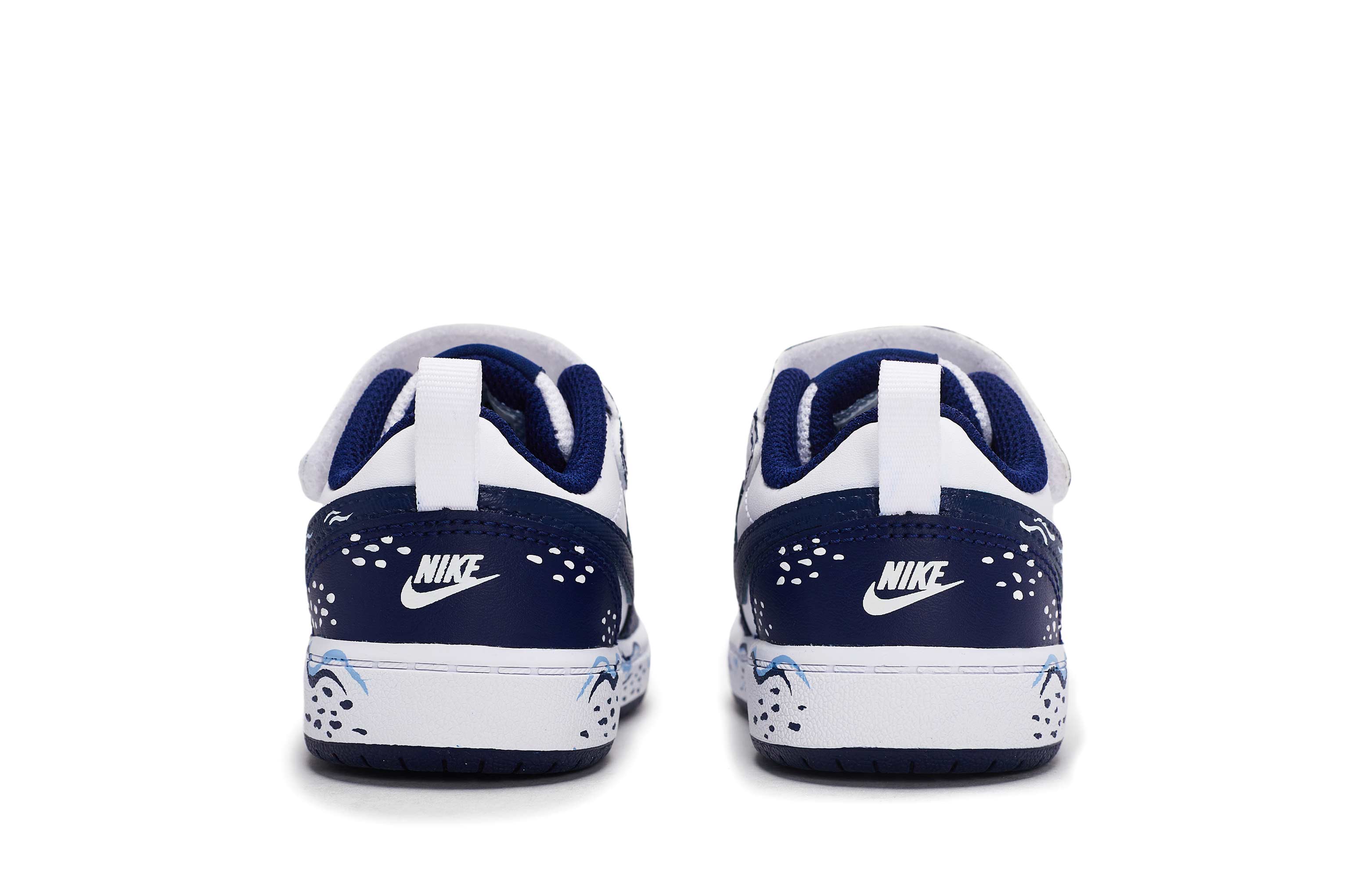Низкие противоскользящие износостойкие туфли Low 2 для малышей Nike, белый/синий — фото 4