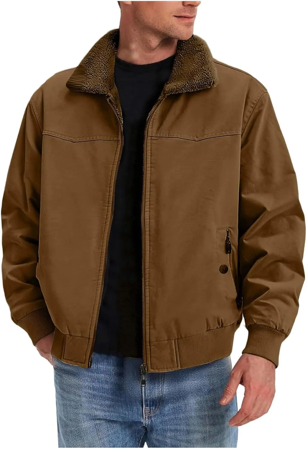 

Мужская толстовка Plus Size Full-Zip Y2k с карманом Cheyubny