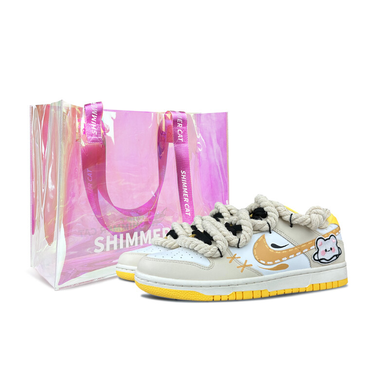 

Кроссовки Nike Dunk Skateboarding Shoes Women's Low-top Beige/Yellow, бежевый