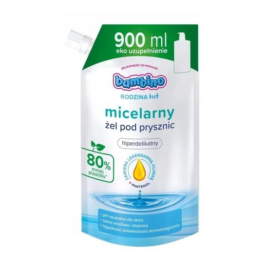 

Семейный гипернежный гель для душа Refill 900мл Bambino