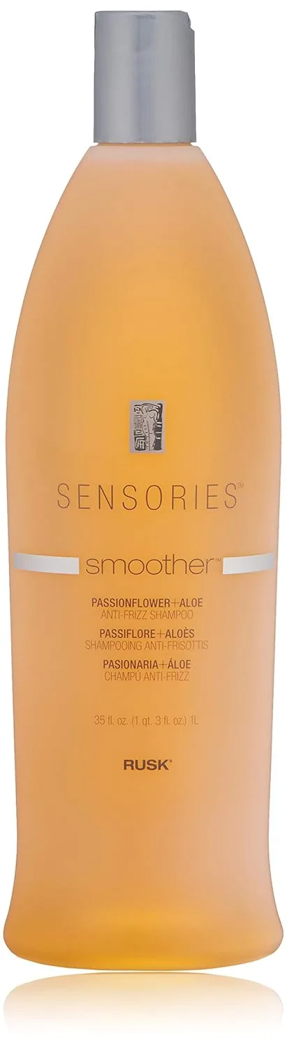 Шампунь RUSK Sensories Smoother Passionflower and Aloe Smoothing Shampoo, формула против пушистости с алоэ, разглаживает и смягчает, восстанавливает баланс влаги, 35 жидких унций.