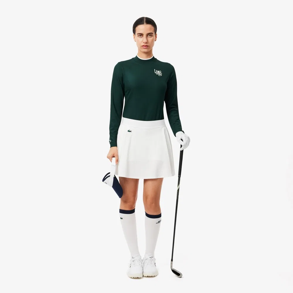Футболка Lacoste с длинным рукавом, графический принт, глубокий зелёный — фото 4