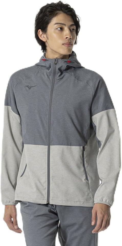 

Мужская тренировочная толстовка MIZUNO из эластичной ткани, влагоотводящая, быстросохнущая, защита от УФ-излучения UPF 50+, 32MCB010, серый