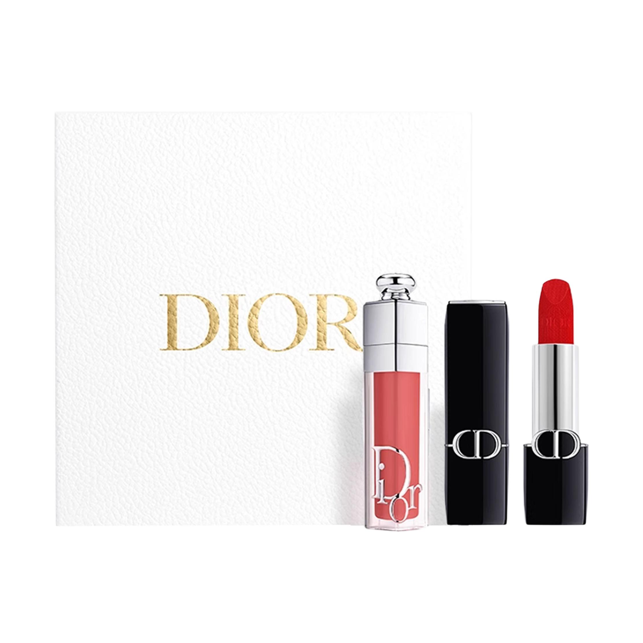 

DIOR Блеск для губ Blue Gold с эффектом увеличения губ, наборы для макияжа, легко растушевывается, стойкий, 3.5г/3.4г+6мл