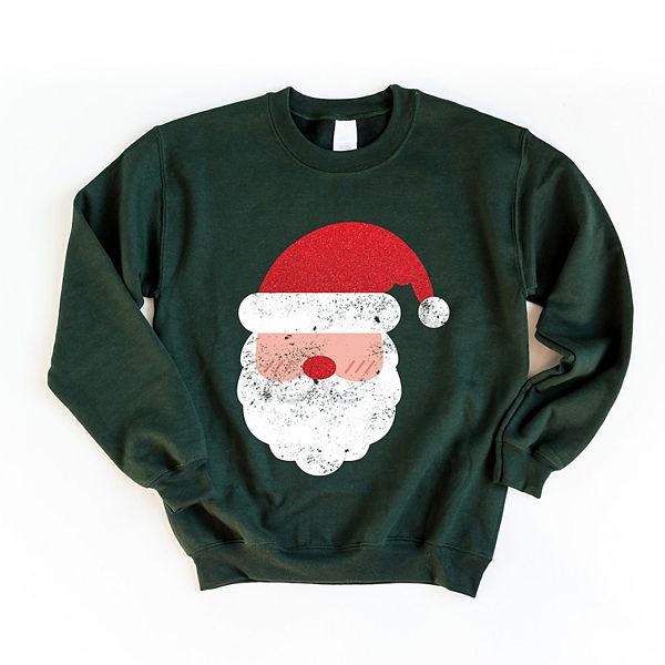 

Свитшот женский с принтом Santa face glitter Simply Sage Market, Forest, Зеленый, Свитшот женский с принтом Santa face glitter Simply Sage Market, Forest