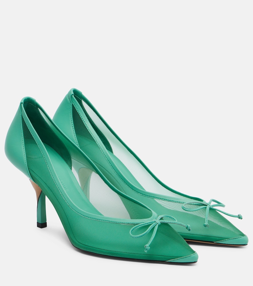 Туфли-лодочки Tourni 80 с кожаной отделкой и сетчатыми вставками Jacquemus, Dark Mint