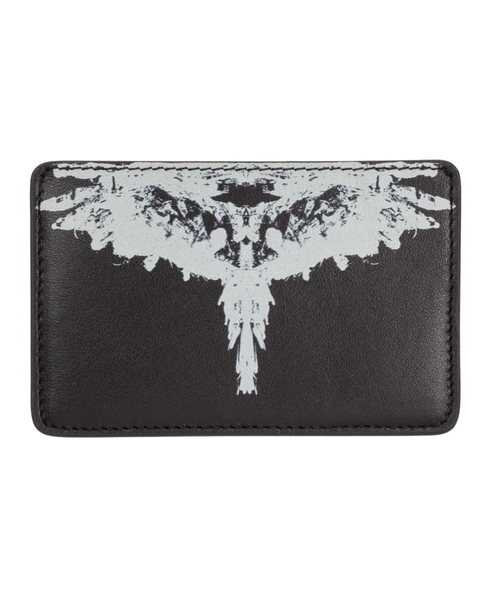 

Кошелек для кредитниц Wings из натуральной кожи Marcelo Burlon, черный