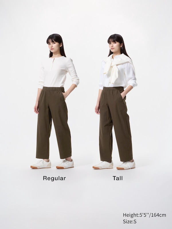 Хлопковые брюки свободного кроя до щиколотки Uniqlo, 30 natural — фото 2