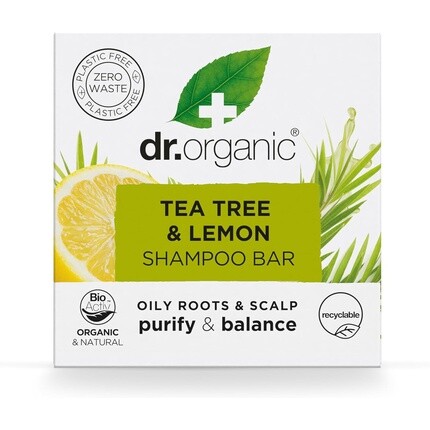 

Dr Organic Tea Tree & Lemon Шампунь-батончик очищающий для жирных корней и кожи головы 75г