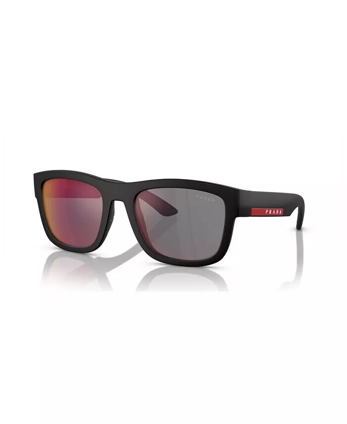 

Мужские солнцезащитные очки зеркальные PS 01ZS PRADA LINEA ROSSA, черный