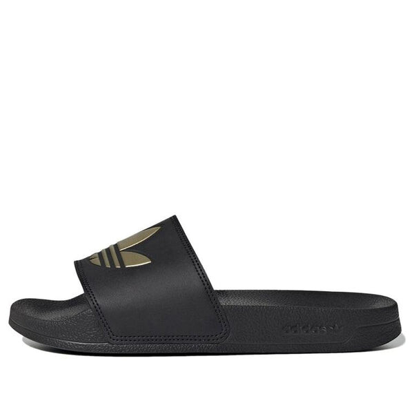 Тапочки adilette lite slide 'black matte gold' Adidas, черный