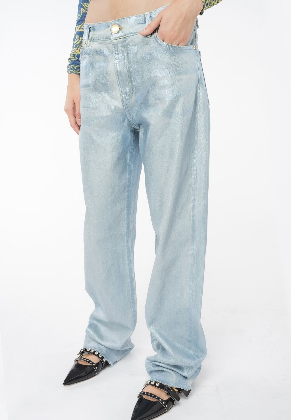 

Джинсы прямого кроя ROXANNE 5 POCKETS Pinko, синий