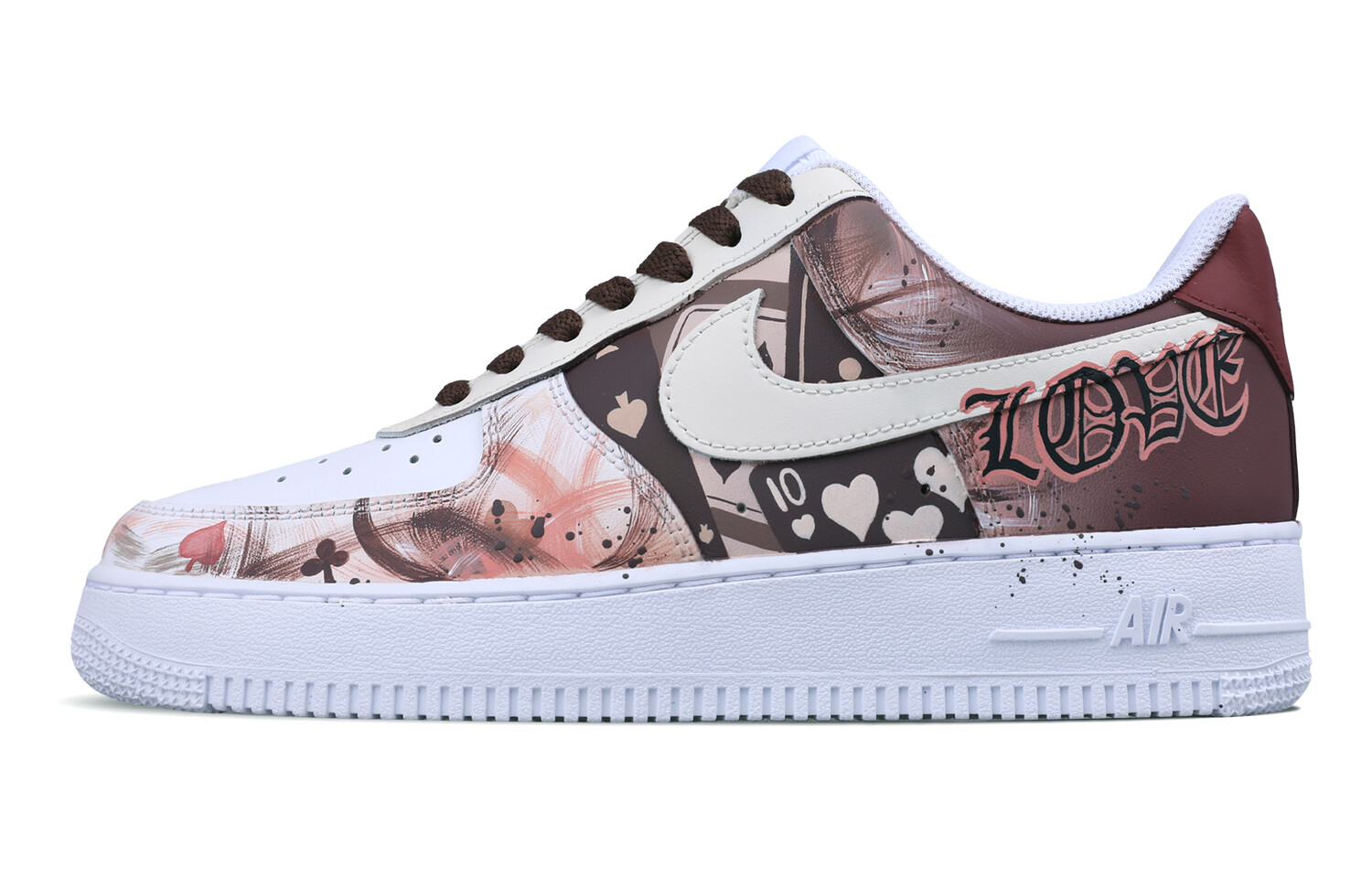 

Кроссовки Nike Air Force 1 Skateboarding Shoes Unisex Low-top Beige/white/brown, коричневый