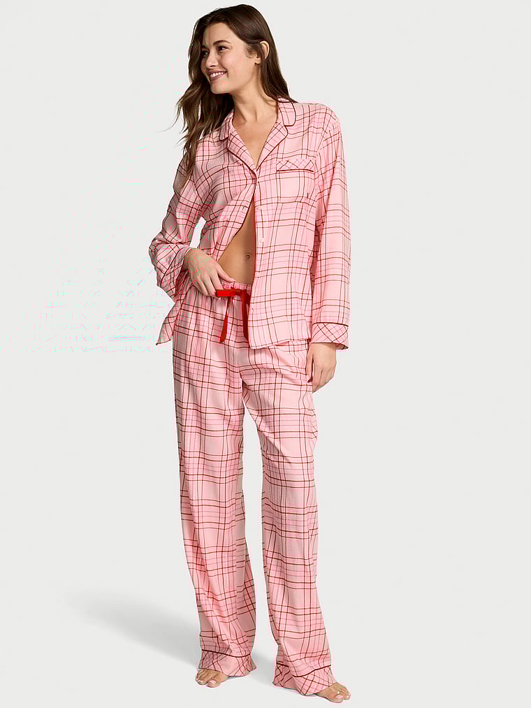 

Длинный пижамный комплект из фланели Victoria'S Secret, signature flannel print