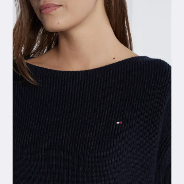 Свитер обычного кроя с открытой строчкой Tommy Hilfiger, синий — фото 4