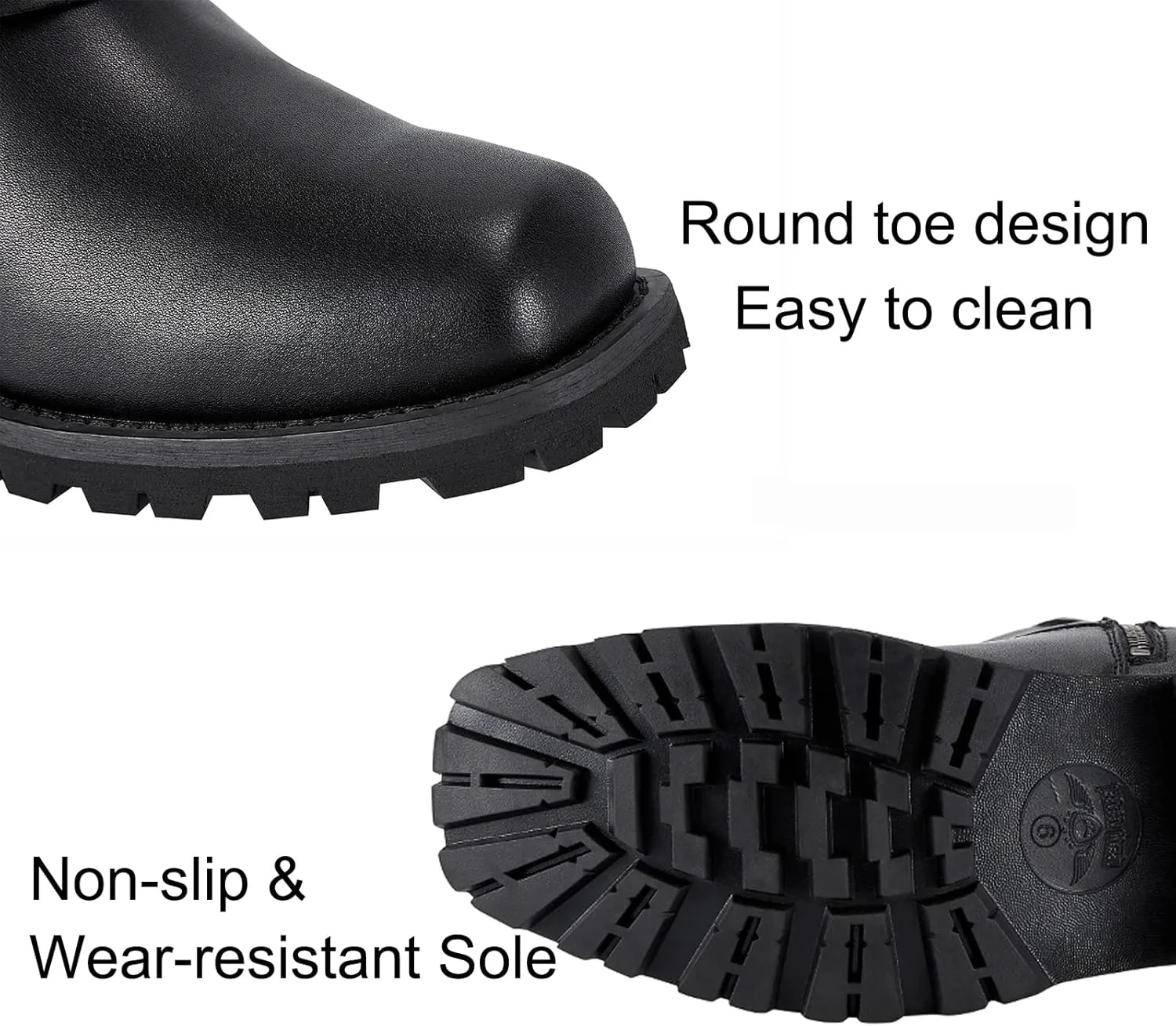 

Мужские ботинки GARGOYLE BELLS с ремнями на запряжку, кожаные мотоциклетные ботинки черного цвета, водонепроницаемые байкерские ботинки для мужчин - низкий каблук