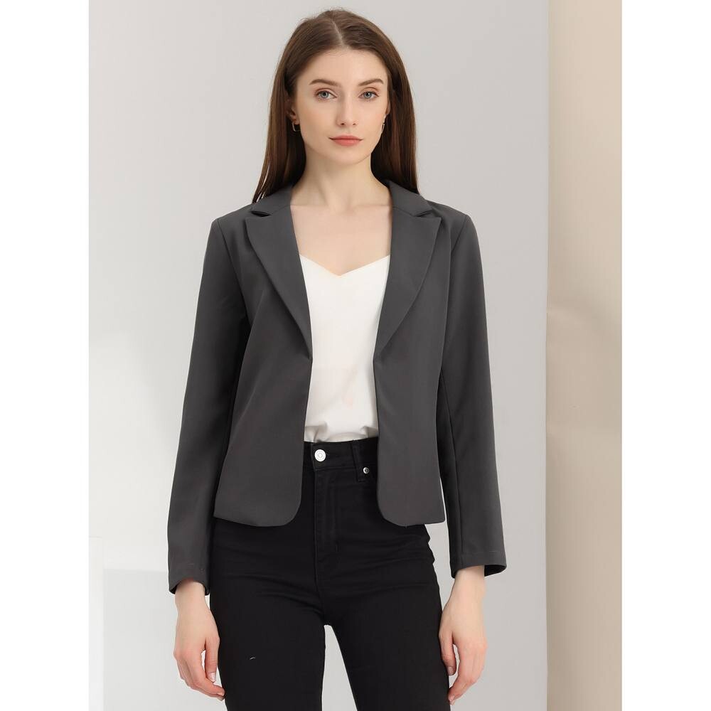 

Женский пиджак с открытым передом и цветочным принтом ALLEGRA K, цвет Neon Pink Solid