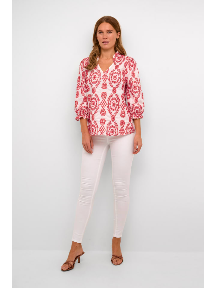 

Блузка с короткими рукавами CUtia свободного кроя в цвете Fiery Red CULTURE