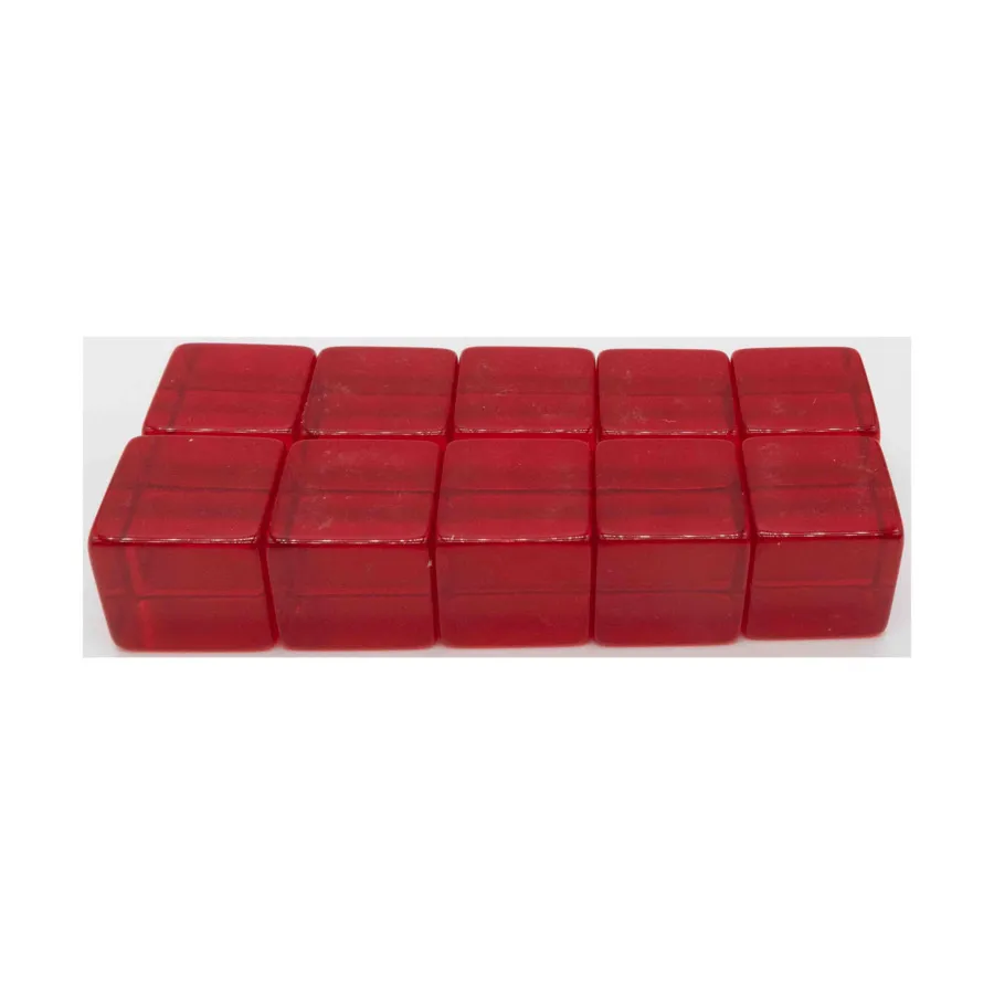 

d6 16 мм пустой красный прозрачный (10), Dice - Blank Dice