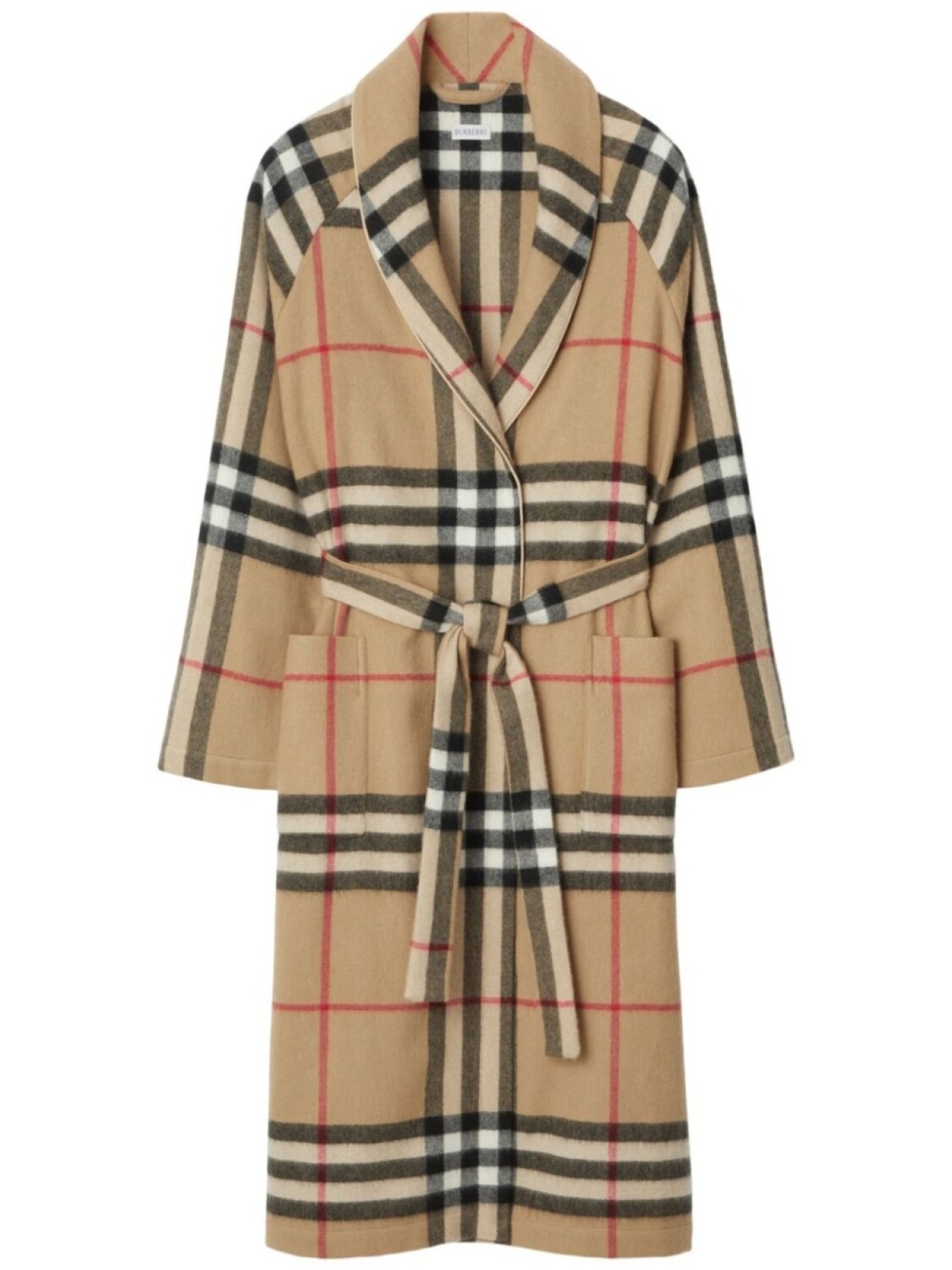 

Burberry кашемировый халат в клетку Vintage Check, серый