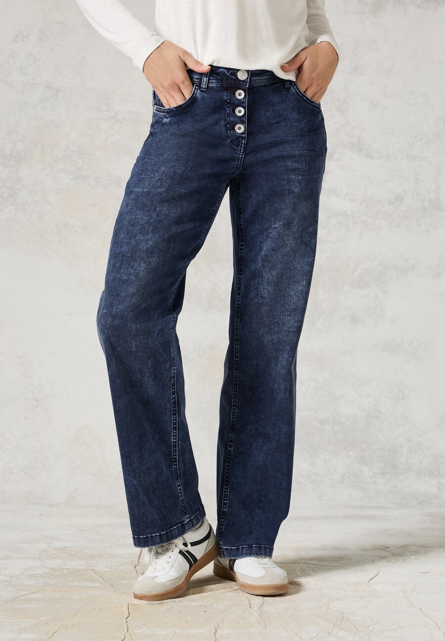 

Джинсы CECIL Wide leg Jeans, синий деним