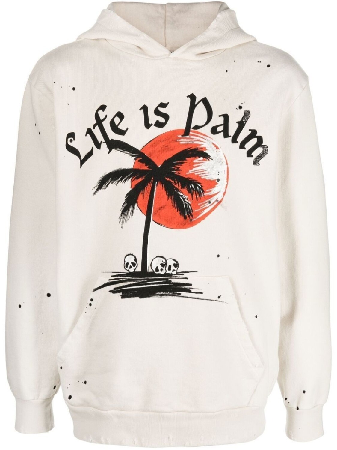 

Худи с эффектом разбрызганной краски Palm Angels, белый