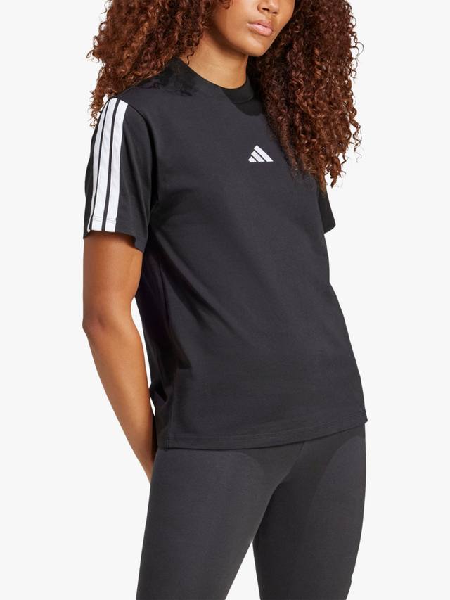 

Футболка с тремя полосками на рукаве adidas, Black/White