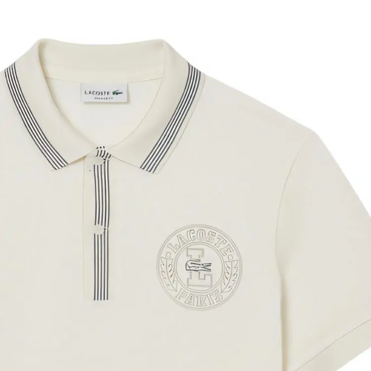 Поло с принтом в виде бейджа LACOSTE, светло-голубой — фото 4