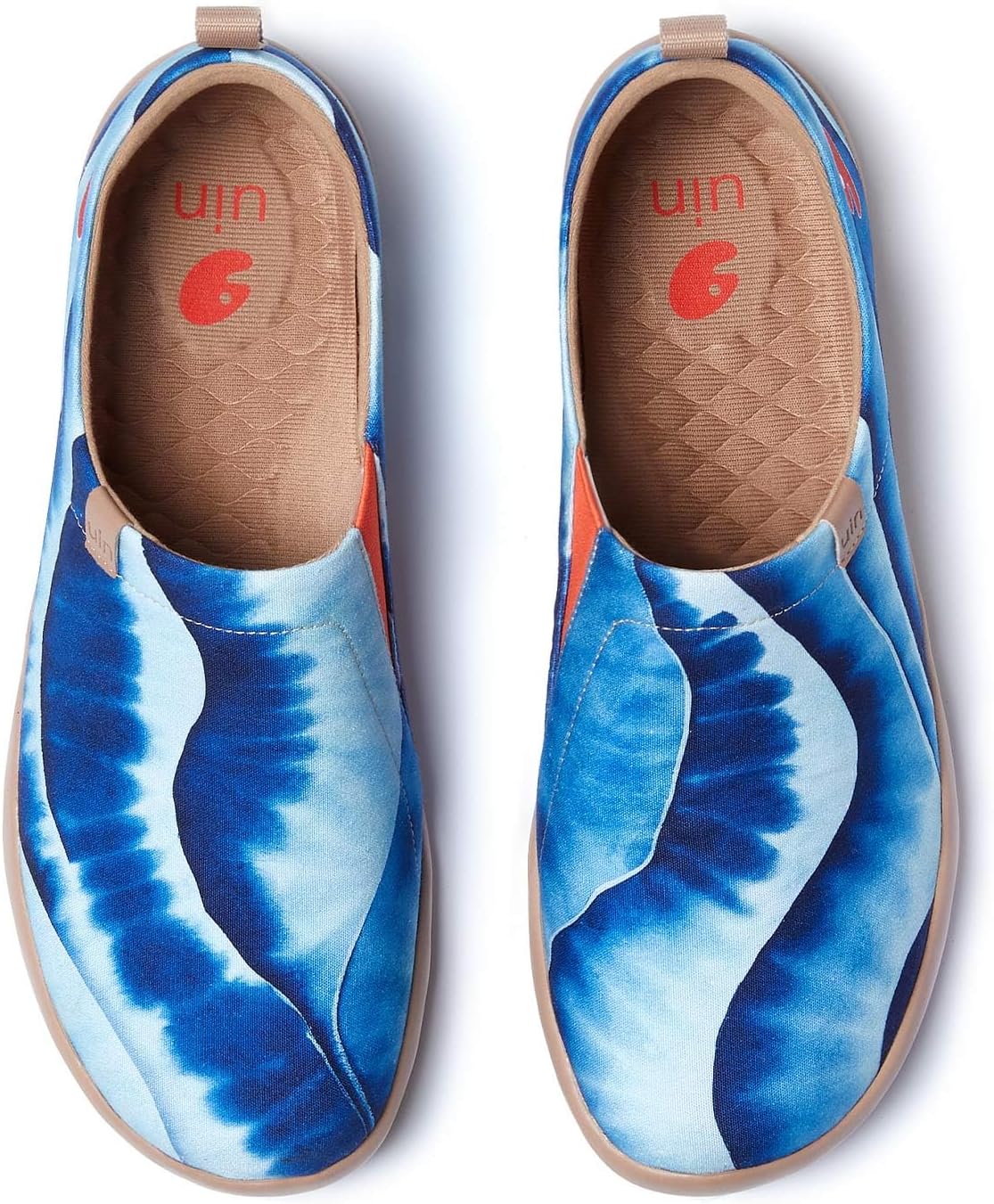 

Мужские лоферы UIN, раскрашенные дорожные туфли, слипоны для ходьбы, повседневные легкие удобные модные кроссовки Toledo Art, Indigo Waves