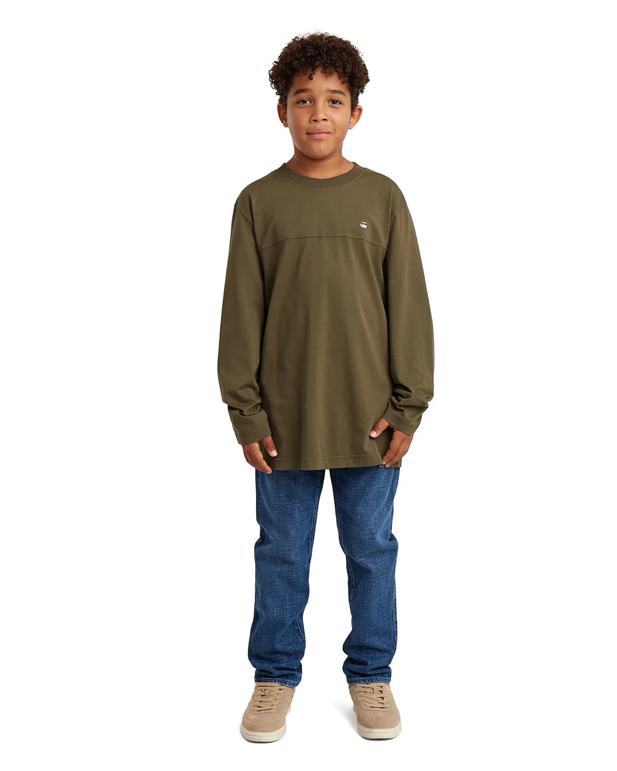 Джинсы G-Star Regular Jeans Boys 3301 Tapered Jeans синего цвета — фото 4