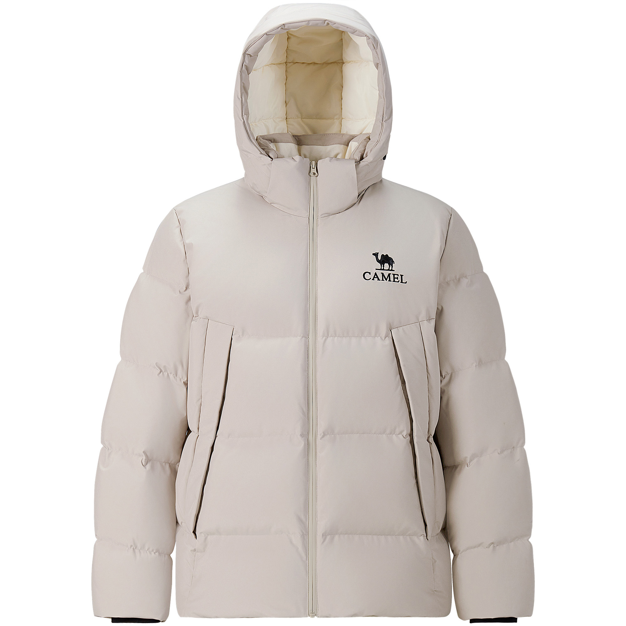 

Пуховик мужской с отстегивающимся капюшоном утепленный CAMEL, truffle серый