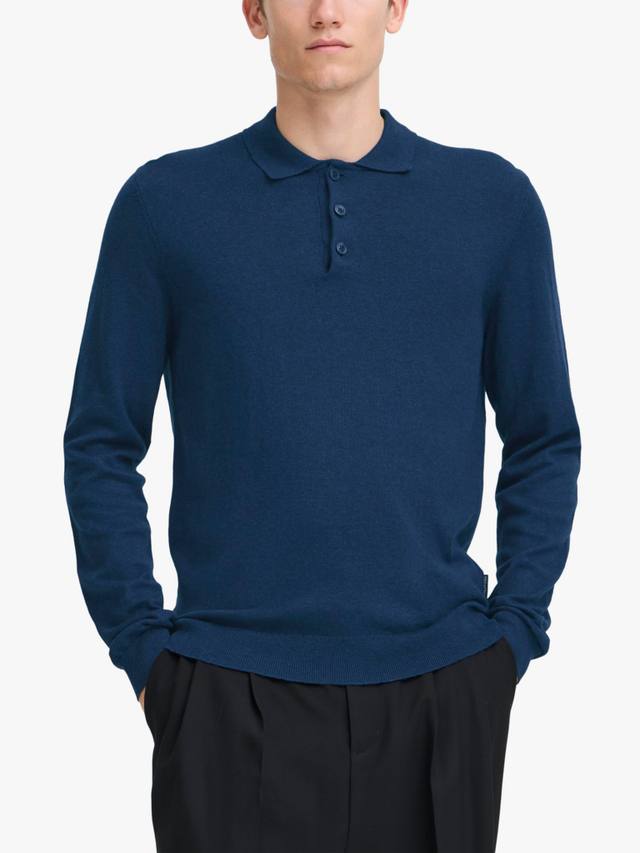 

Вязаная поло из хлопка Frode с кашемиром Casual Friday, Medieval Blue