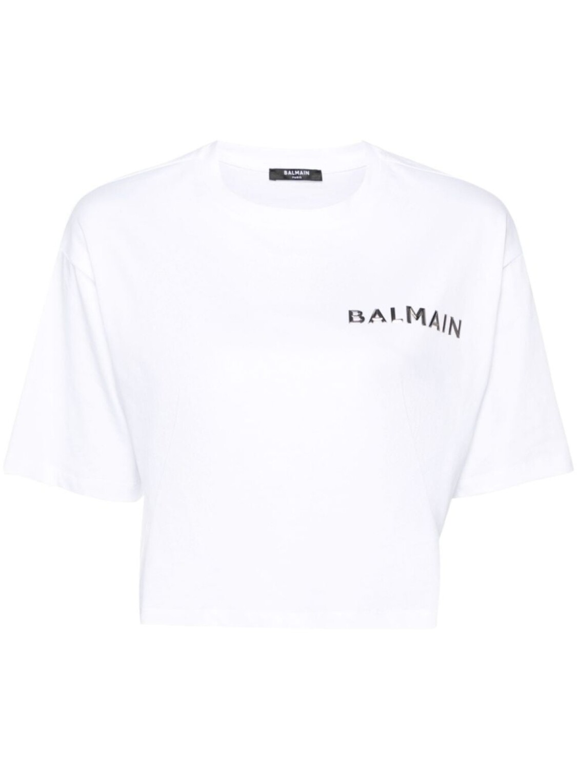 

Balmain укороченная футболка с логотипом, белый