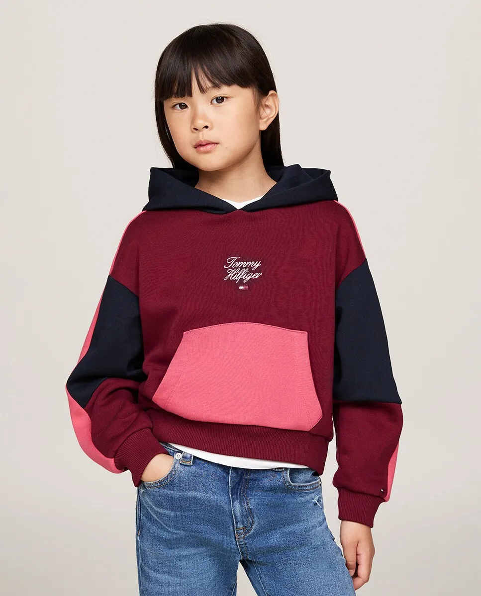 

Толстовка с капюшоном для девочки без молнии Tommy Hilfiger, красный
