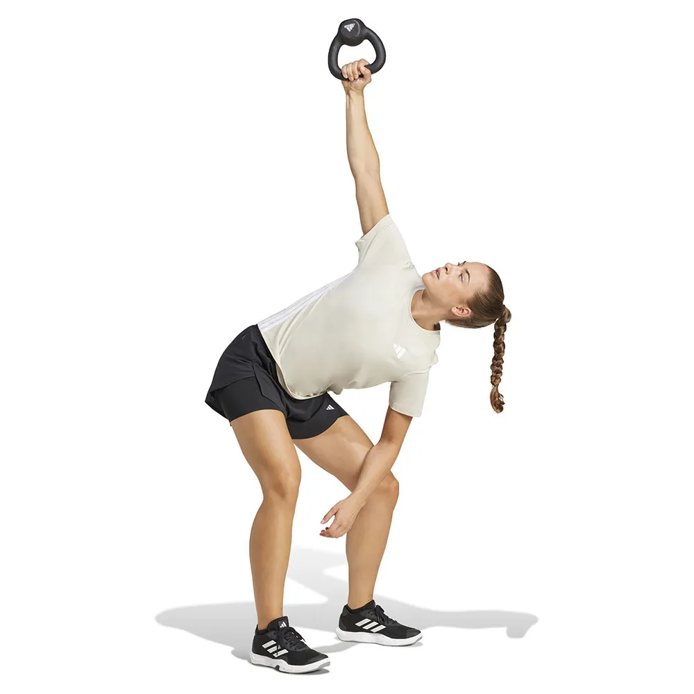 Футболка с коротким рукавом спортивная adidas Train Essentials 3 Stripes Workout, бежевый — фото 4