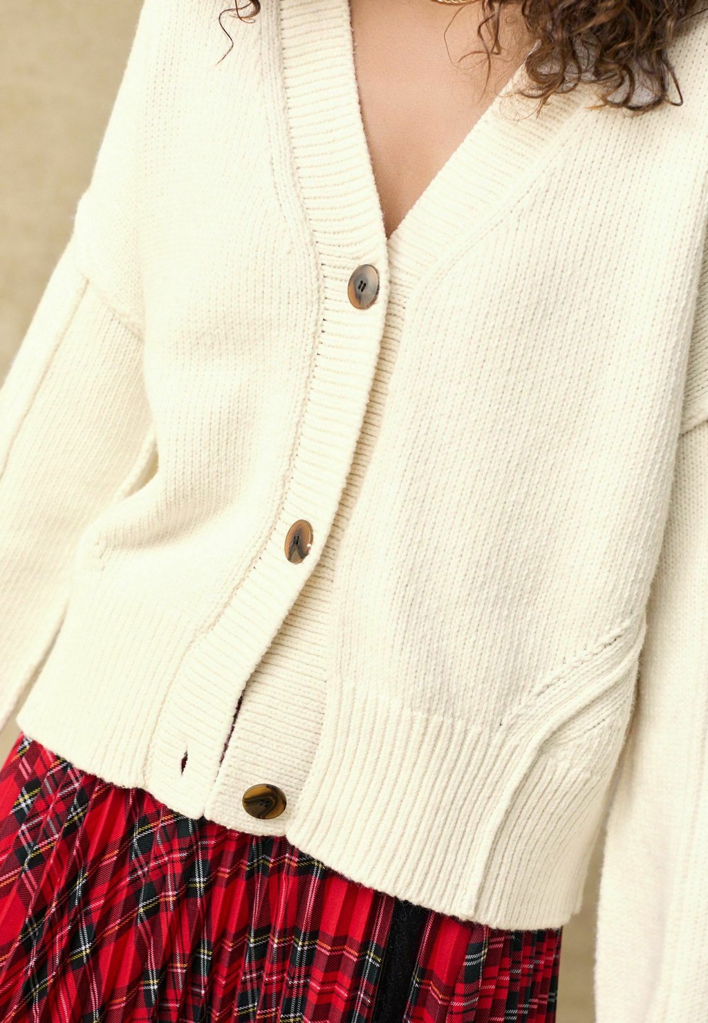 

Кардиган SOFT TOUCH SEAM DETAIL Next, бежевый