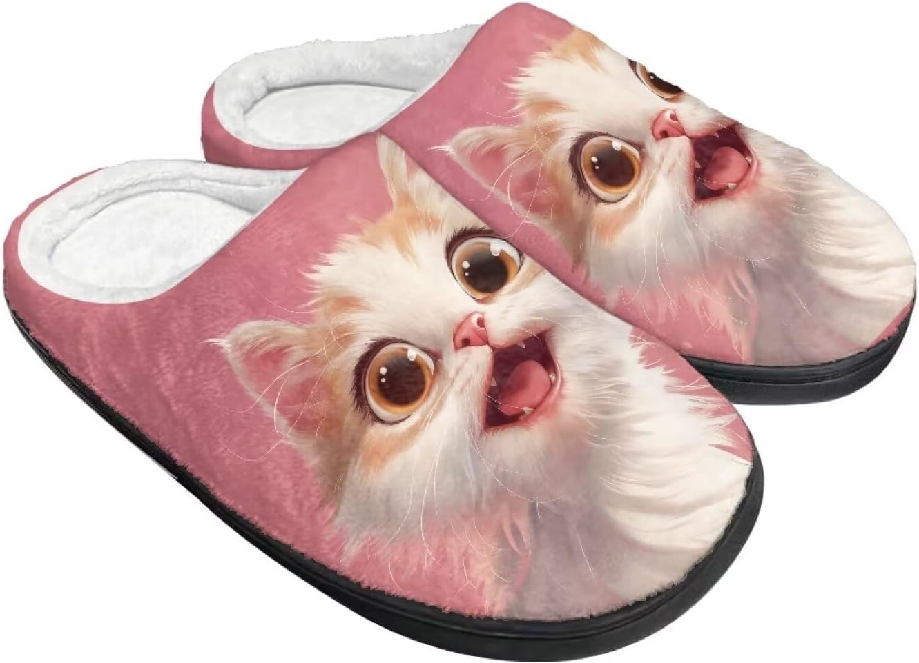 

Домашние тапочки для женщин и мужчин, теплые с эффектом памяти, пушистые тапочки Rweroyiu, 3d Cat
