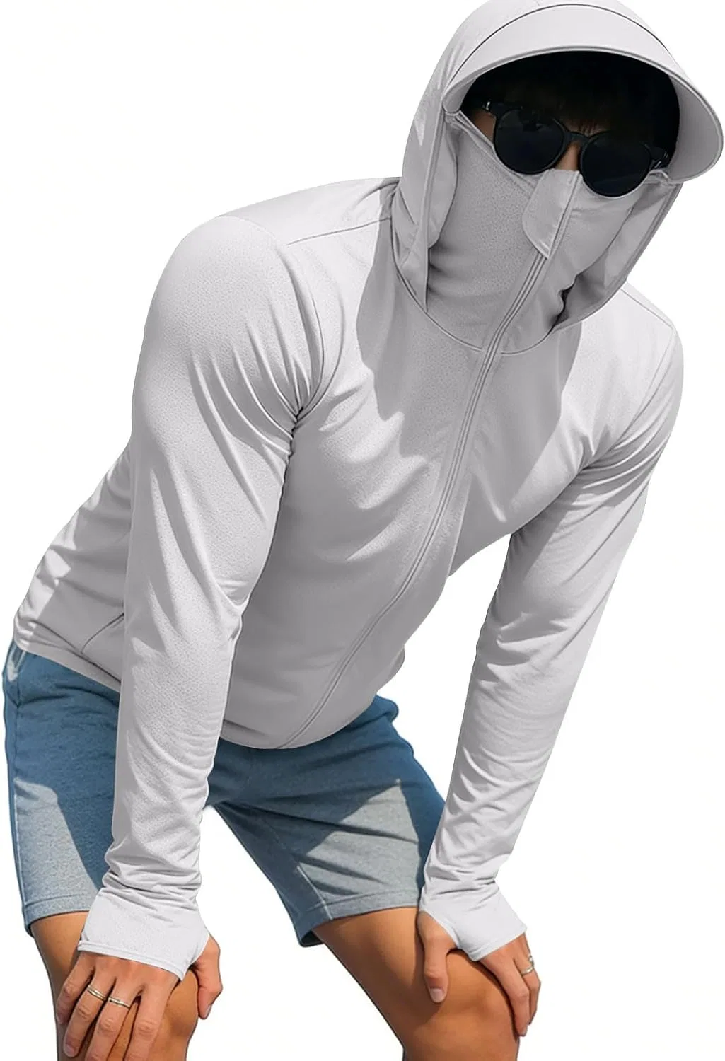 Флисовая кофта с капюшоном UPF 50+ Mens, A02_dark Gray, with Mask — фото 4
