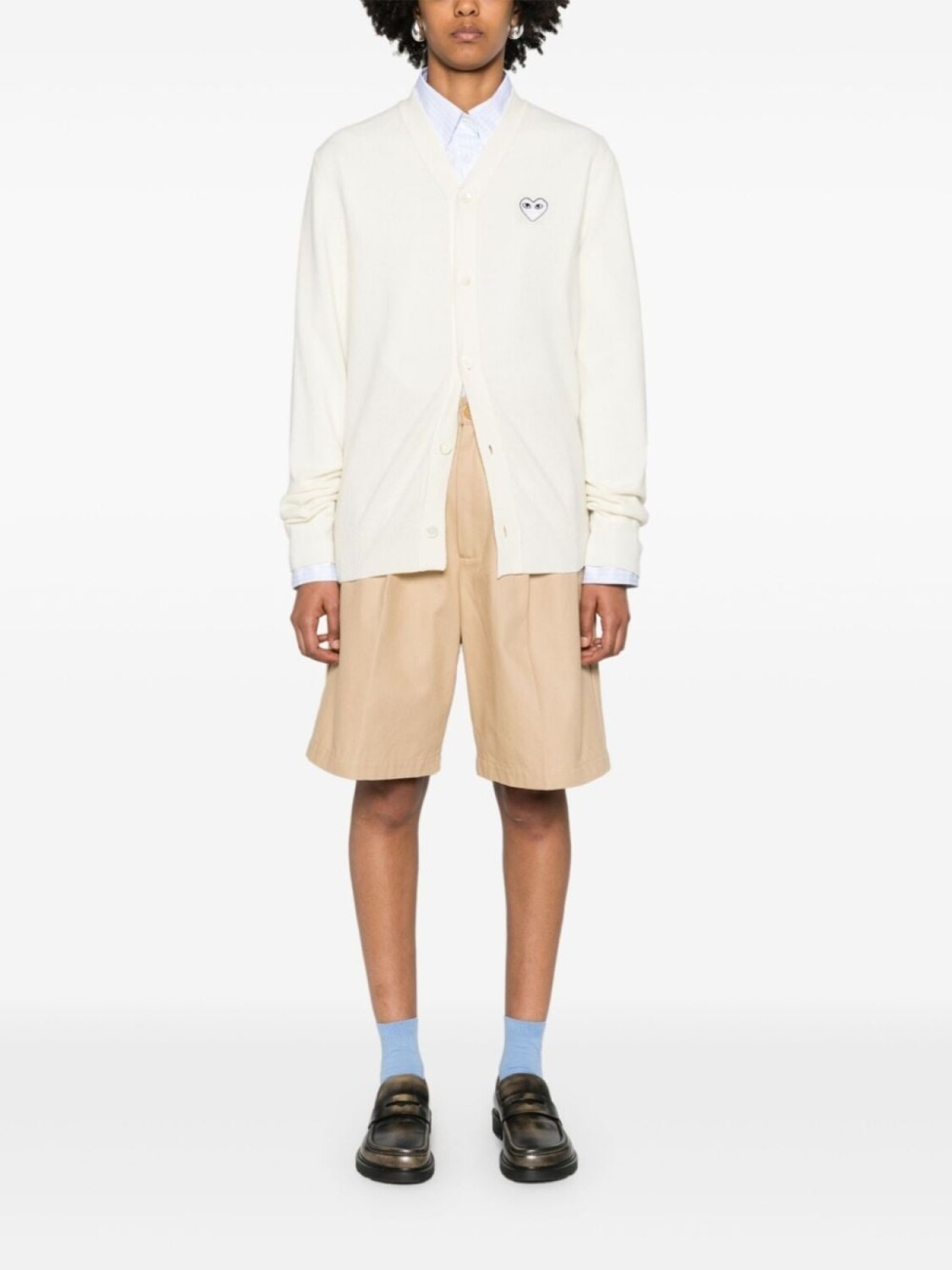 Comme Des Garçons Play шерстяной кардиган с нашивкой, нейтральный цвет — фото 2